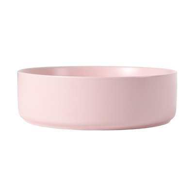 Lavabo vasque d'art en céramique rose - vasque de salle de bain, 15,7 x 15,7 x 4,7 po, matériau, routine de nettoyage facile en céramique, facile à nettoyer et performant