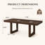 Table de salle à manger extensible Rachell 60"-78" pour 4 à 8 personnes, table rectangulaire de style campagnard avec rallonge amovible et pieds en bois d'hévéa massif-902522886
