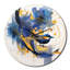 Horloge murale géométrique moderne bleu foncé et doré-93379746