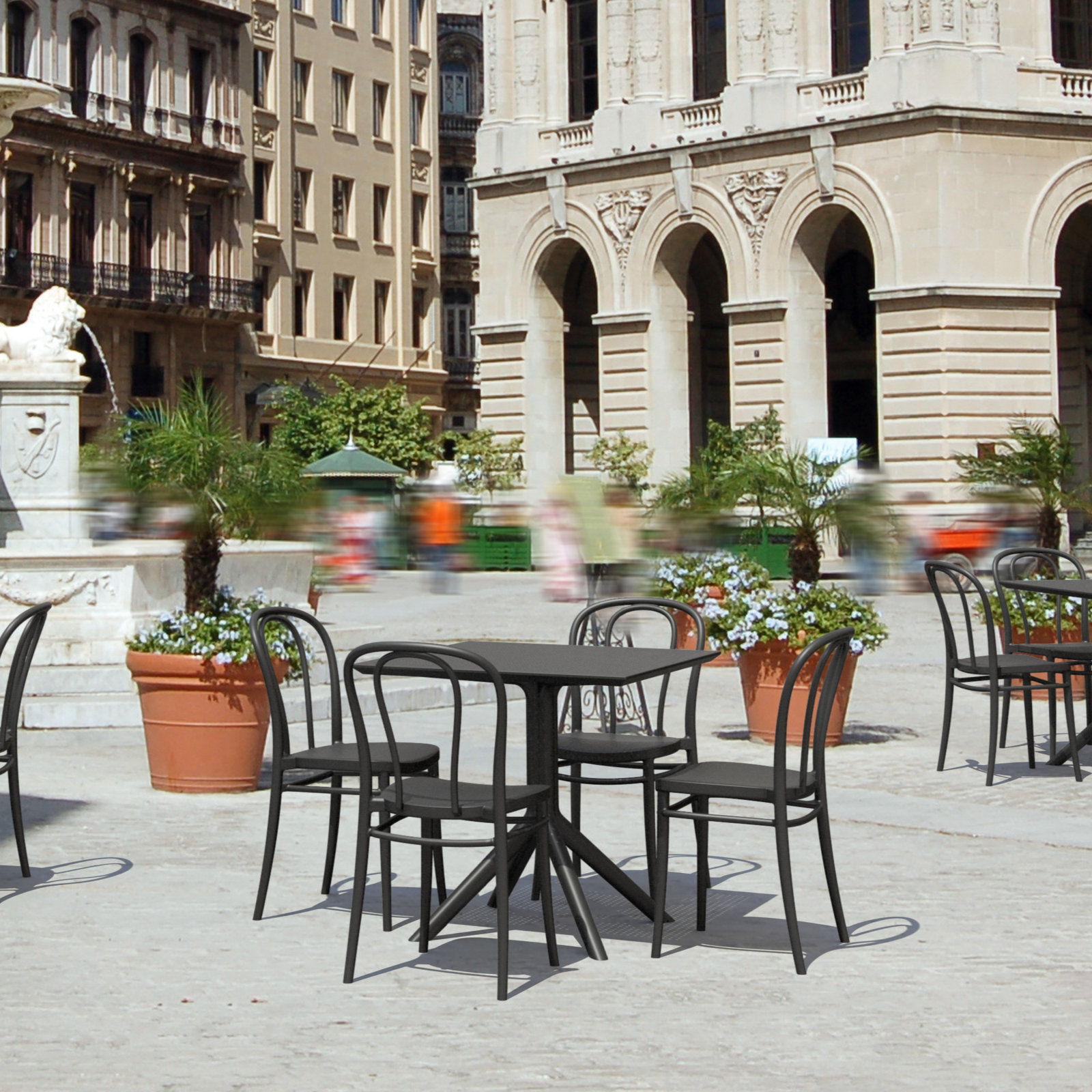 Farrah 32" Patio Dining Set, Black