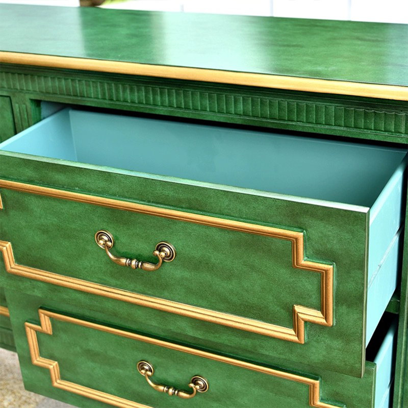 Buffet vert massif et bois manufacturé