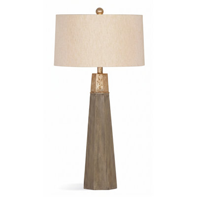 Corsica 34" Natural/Metallic Textured Coil Banded Table Lamp