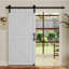 Porte de grange en forme de K en L 34 po x l 84 po en MDF blanc avec quincaillerie complète (comprend l'ensemble de glissières et la poignée de porte)-122528718-122528717