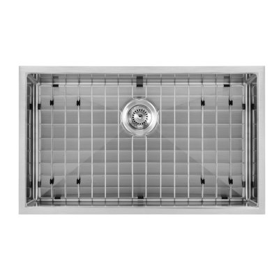  Whitehaus Collection 30" Undermount or Drop-in Single Bowl 16 Gauge Stainless Steel Kitchen Sink Set