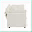 Causeuse moderne en chenille blanche pour le salon - structure en bois massif avec 4 coussins, confort d'assise profond