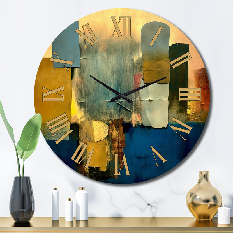 Horloge murale en métal Sunrise Over City, Grand