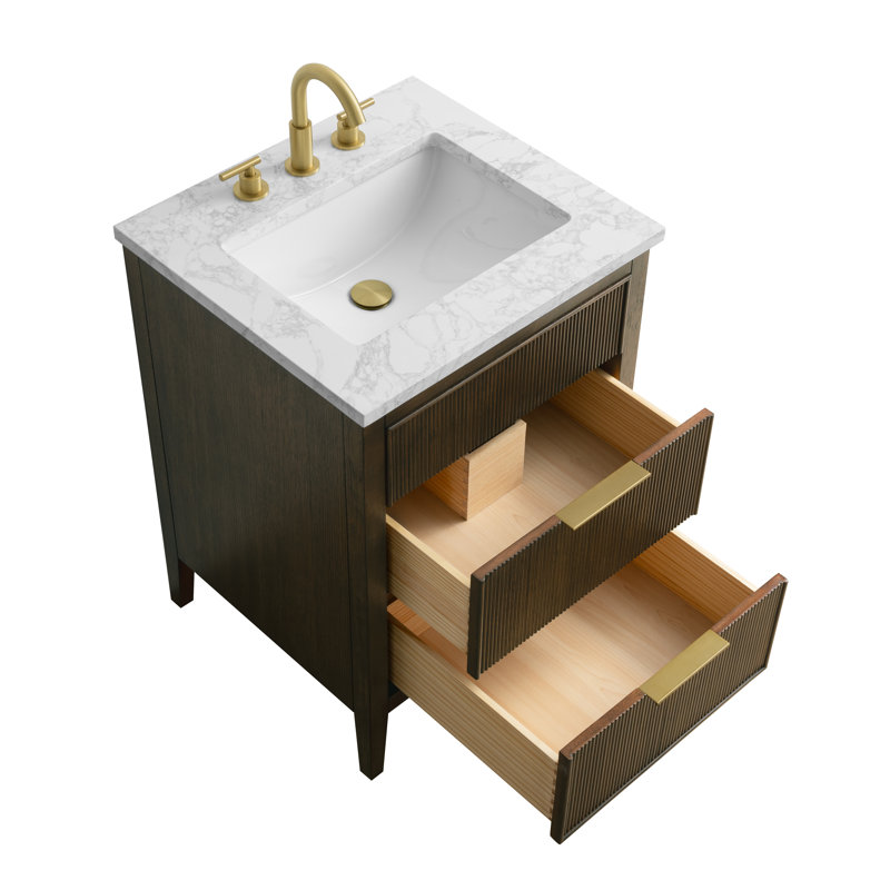 Emma 24" W Single Vanity, Chestnut Brown