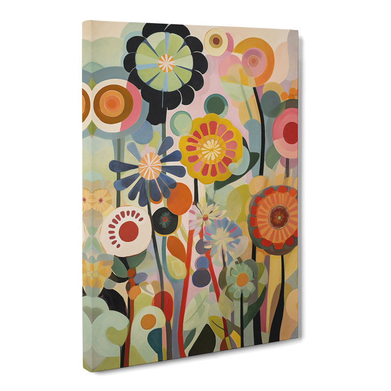 Rafia Flowers Retro Vol.7 - Wrapped Canvas, 50cm H x 35cm W x 3cm D