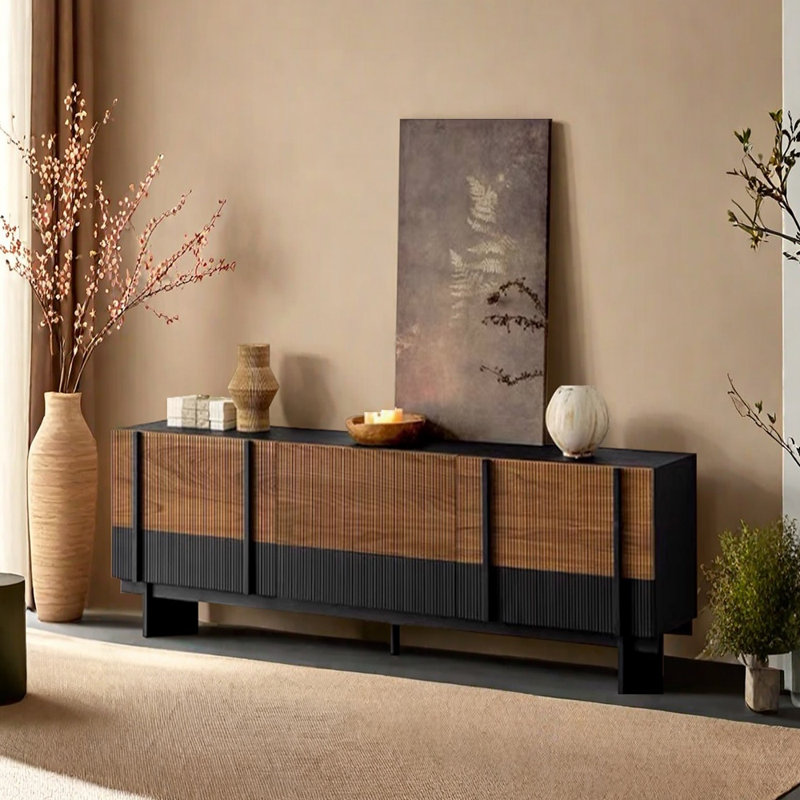 Meuble télé rétro et niche, H 23,62 po x L 70,86 po x l 16,53 po