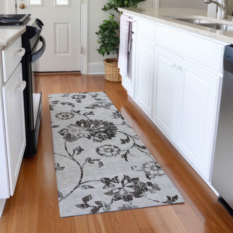 Premium Machine Washable Prisco Gray Rug, Runner 2'3" x 7'6"