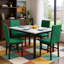 Ensemble de table de salle à manger 5 pièces en faux marbre avec 4 chaises-525812205-503717837