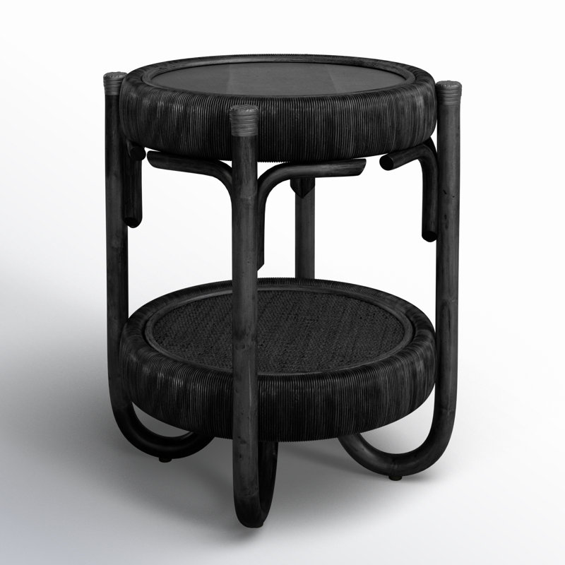 Table de bout avec rangement Hathaway, Noir, noir, noir, noir