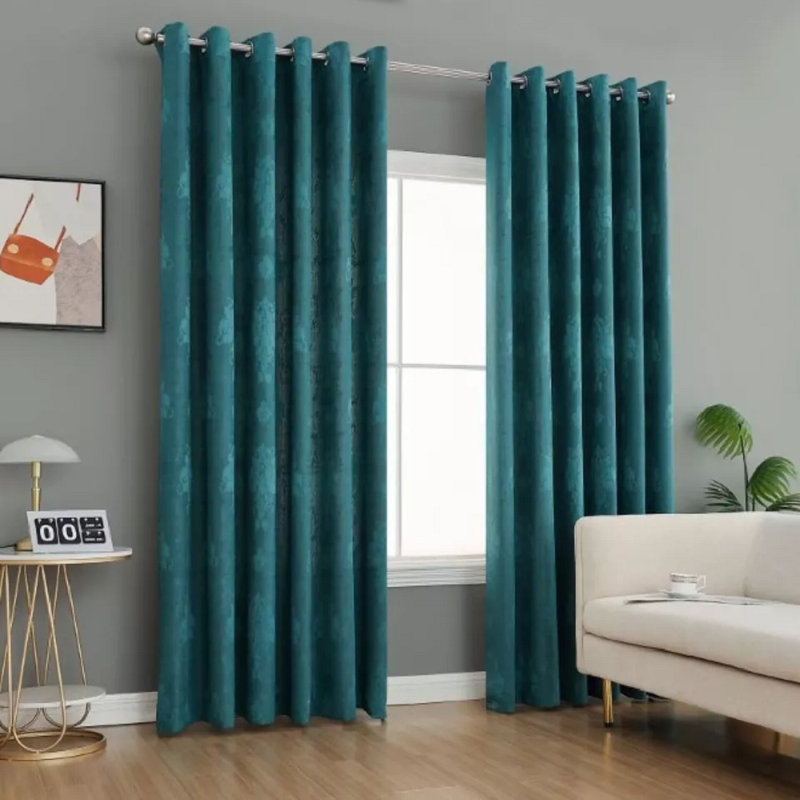 Vacaville Room Darkening Curtain Panel Pair, Teal, 90cm W x 108cm L