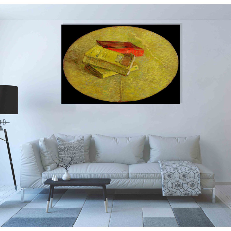 Still Life 3 Books by Vincent Van Gogh - Wrapped Canvas Painting, 35cm H x 50cm W x 18cm D