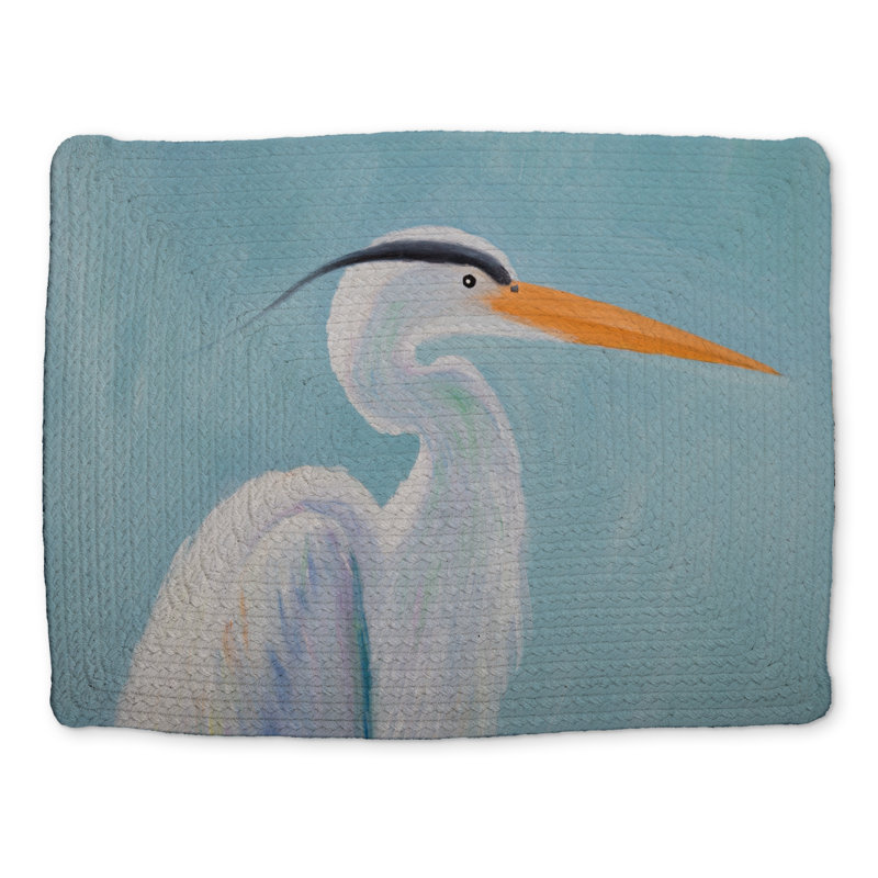 Great Blue Heron Braided Polyester Placemat - Home Decor