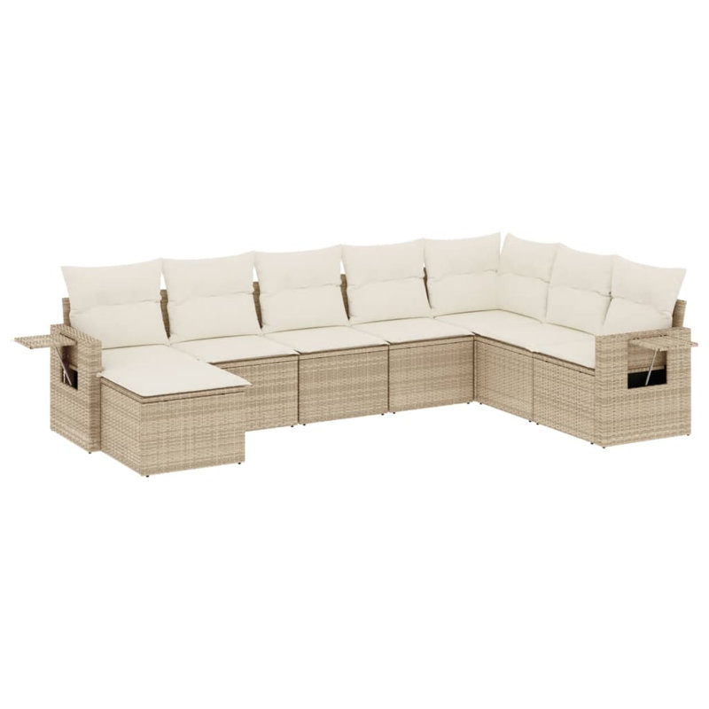 Ensemble de canapé de jardin Vidaxl Beige PE Rattan Large