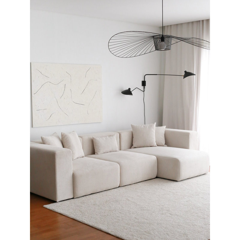 Canapé d’angle, H 35 po x l 120,1 po x P 60,6 po