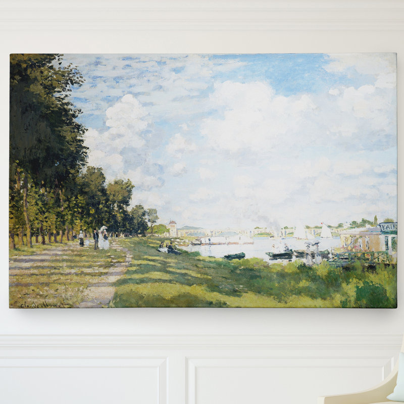«Basin at Argenteuil» par Claude Monet, reproduction, H 18 po x l 27 po x P 1,5 po, Toile tendue