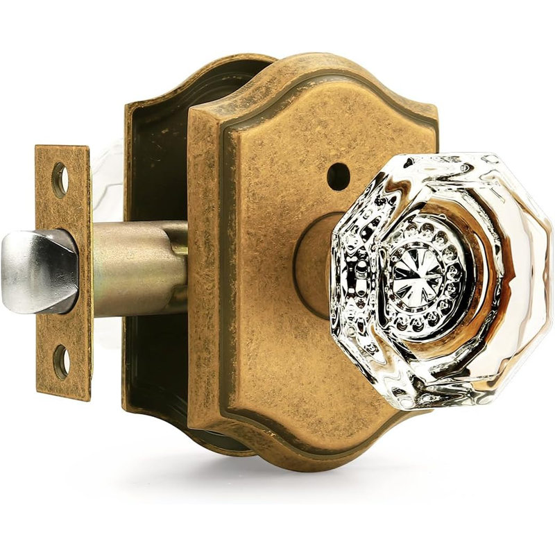 Crystal Privacy Door Knobs, Antique Bronze, Privacy (Bed & Bath)