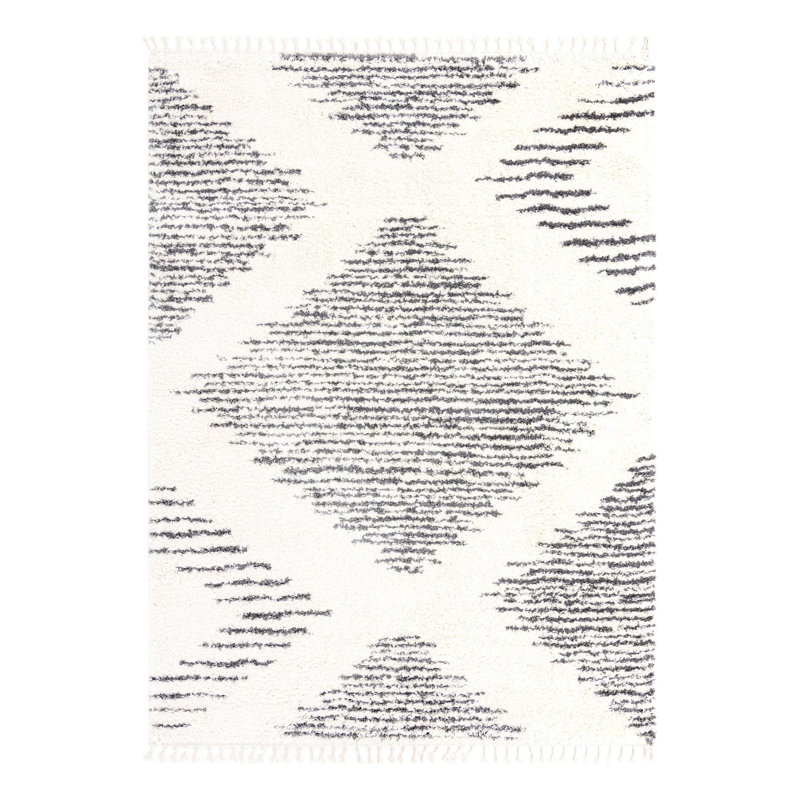 Tapis gris / blanc Rodney, Rectangle 9 pi x 12 pi