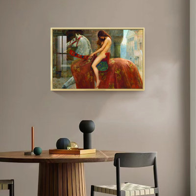 «Lady Godiva» par John Collier - Peinture sur toile encadrée