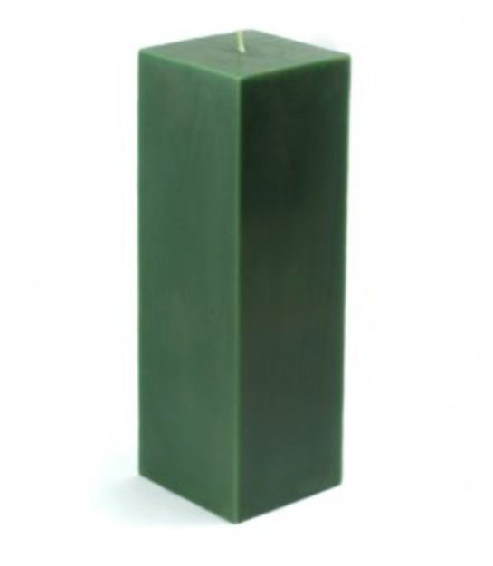 Bougie colonne, Vert forêt, H 9 po x l 3 po x P 3 po, 1 bougie