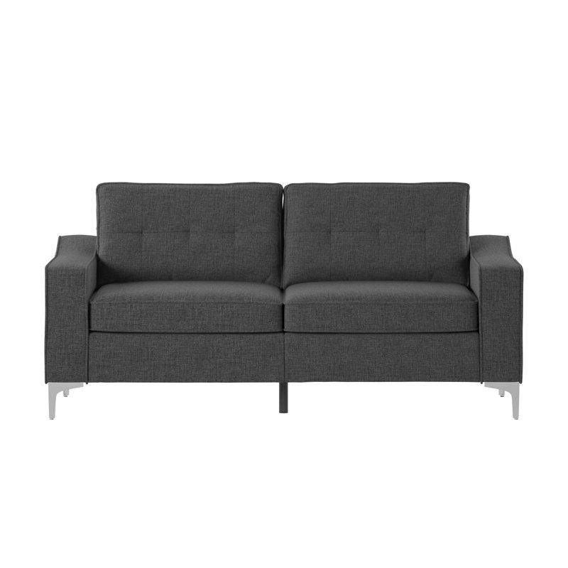 Canapé à accoudoirs carrés 70,76 po Kohlmann, Gris foncé