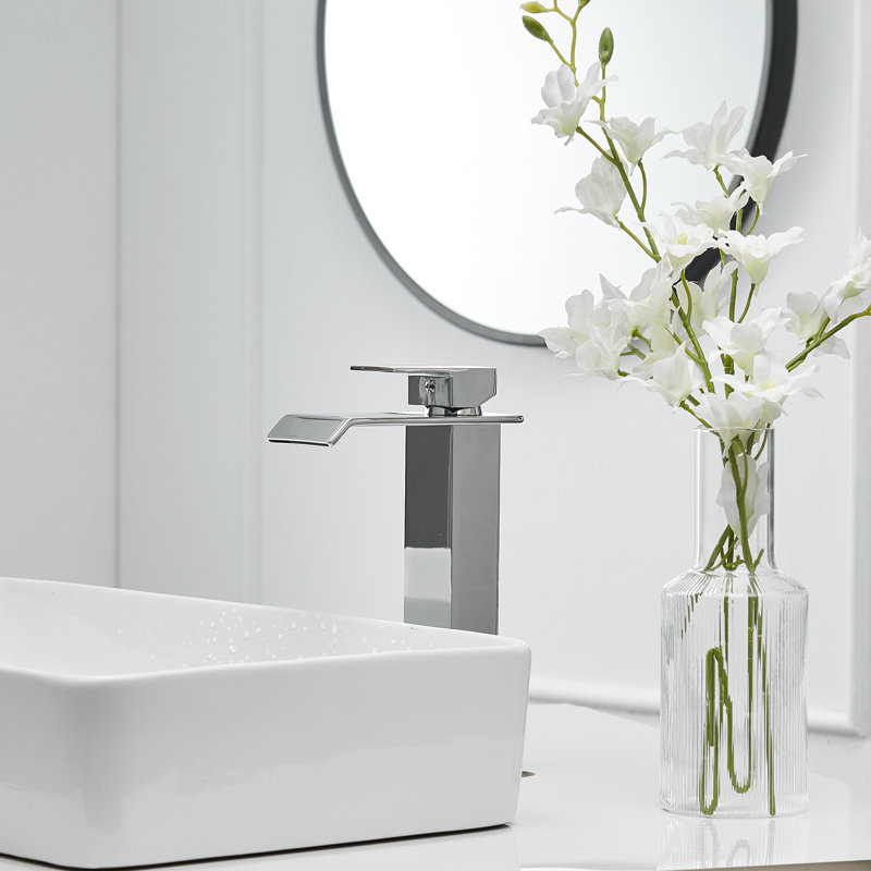 WIZ Waterfall Single Hole Single-Handle Bathroom Faucet, 46 cm H x 30 cm W