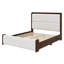 Structure de lit plateforme avec assemblage facile, tête de lit, pied de lit et style Mid-Century-691113252-691113255