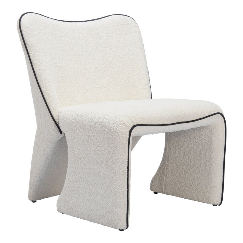 Chaise d'appoint 29 po ivoire et rembourrée