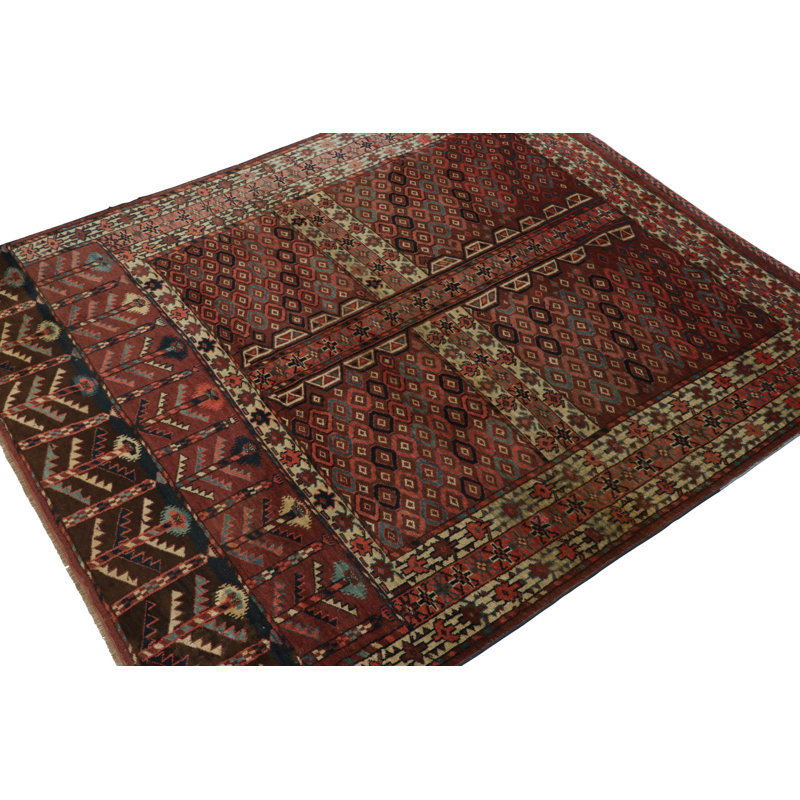 Antique One-of-a-Kind 4'X6' Hand Knotted Area Rug