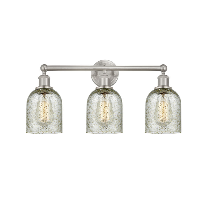 Éclairage pour meuble-lavabo de salle de bain 3 lumières 23 po Reiko, Mica, Nickel satiné brossé