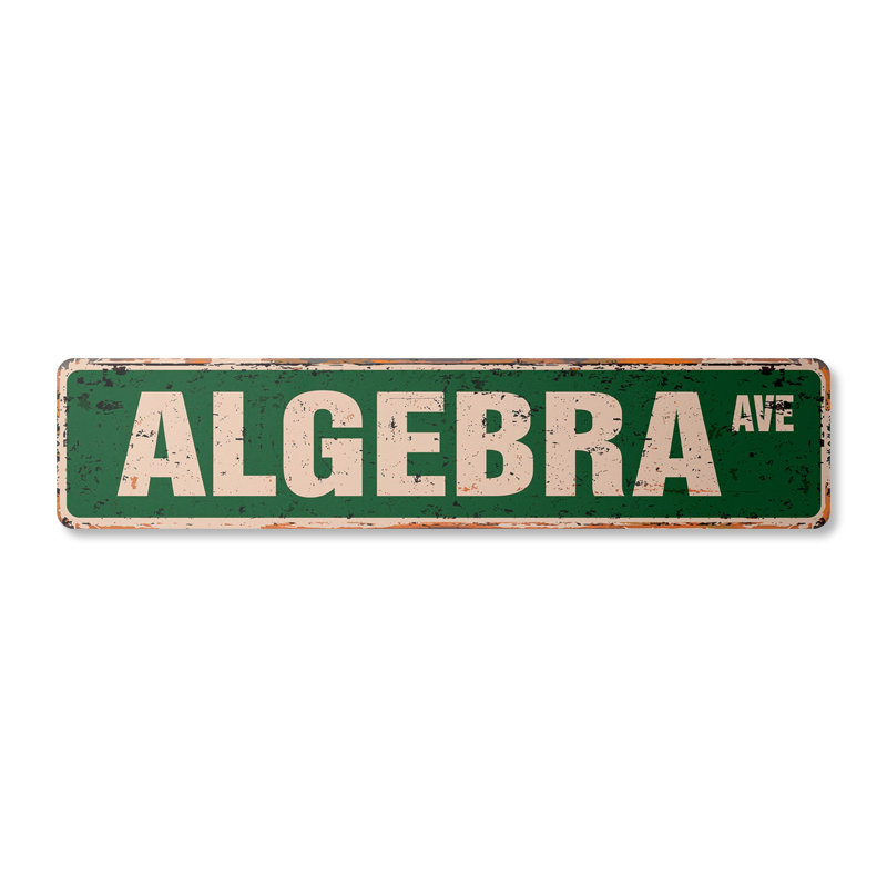 Plaque de rue algèbre en aluminium 4 po x 18 po