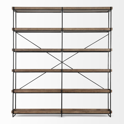 Faythe 87.25'' H x 80'' W Iron Etagere Bookcase