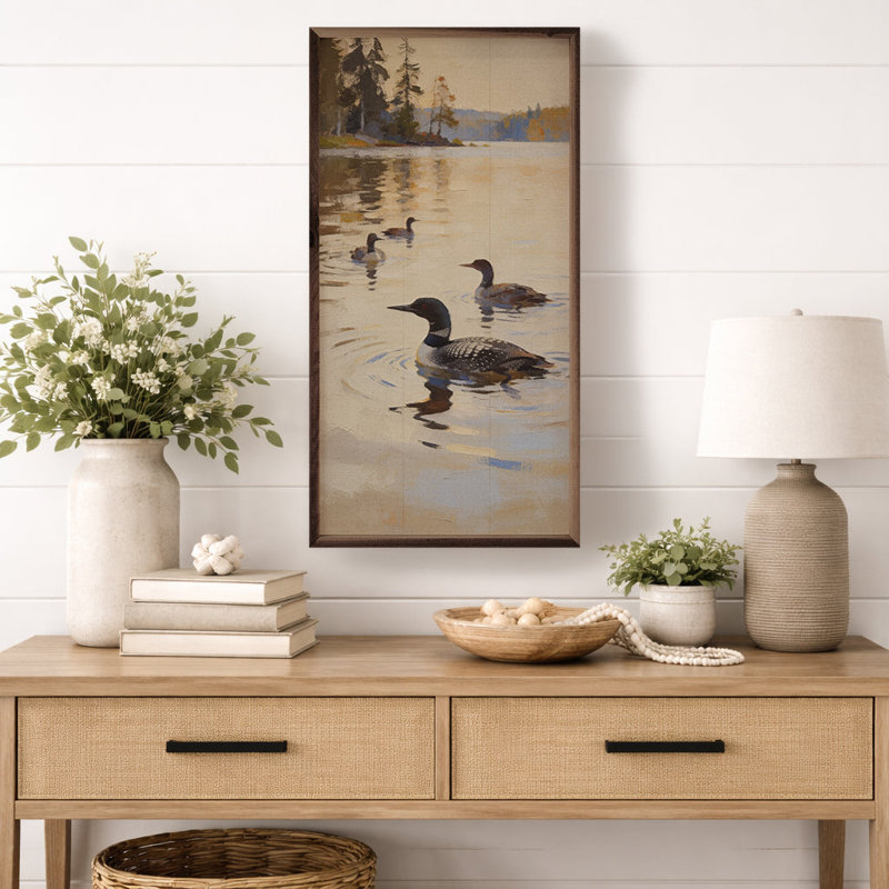 Lake Loons At Daybreak, 16" H x 8" W