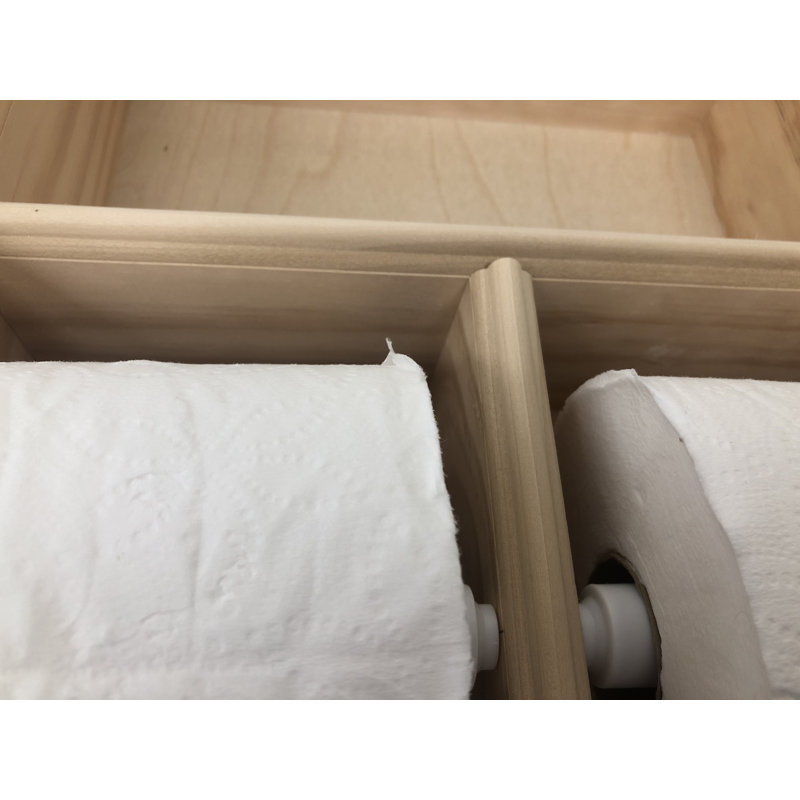 Porte-papier hygiénique encastré Hansford, Bois brut