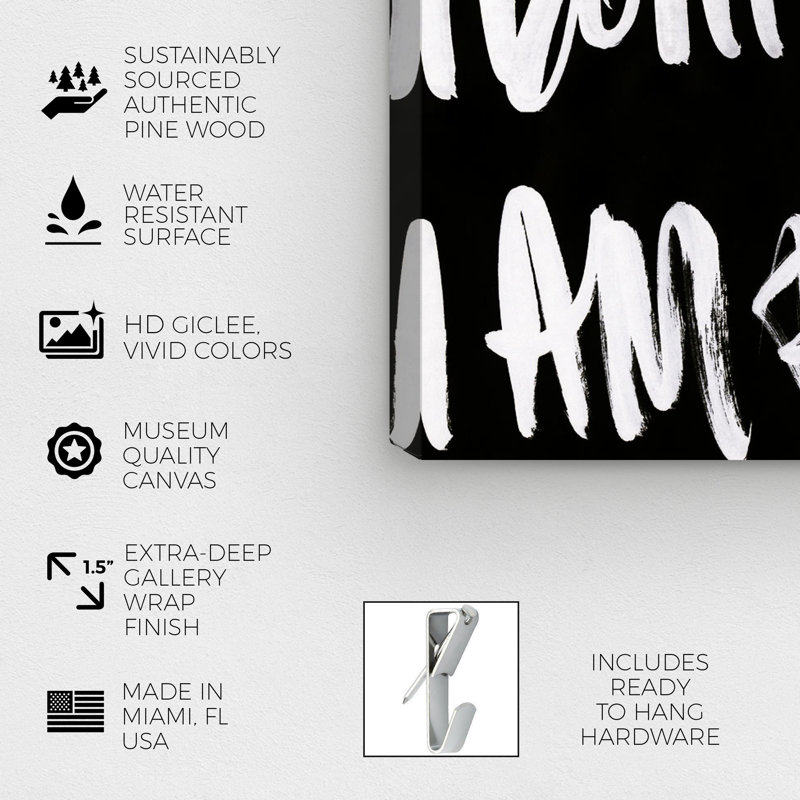 « mode is everything », art textuel sur toile, H 24 po x l 36 po x P 1,5 po