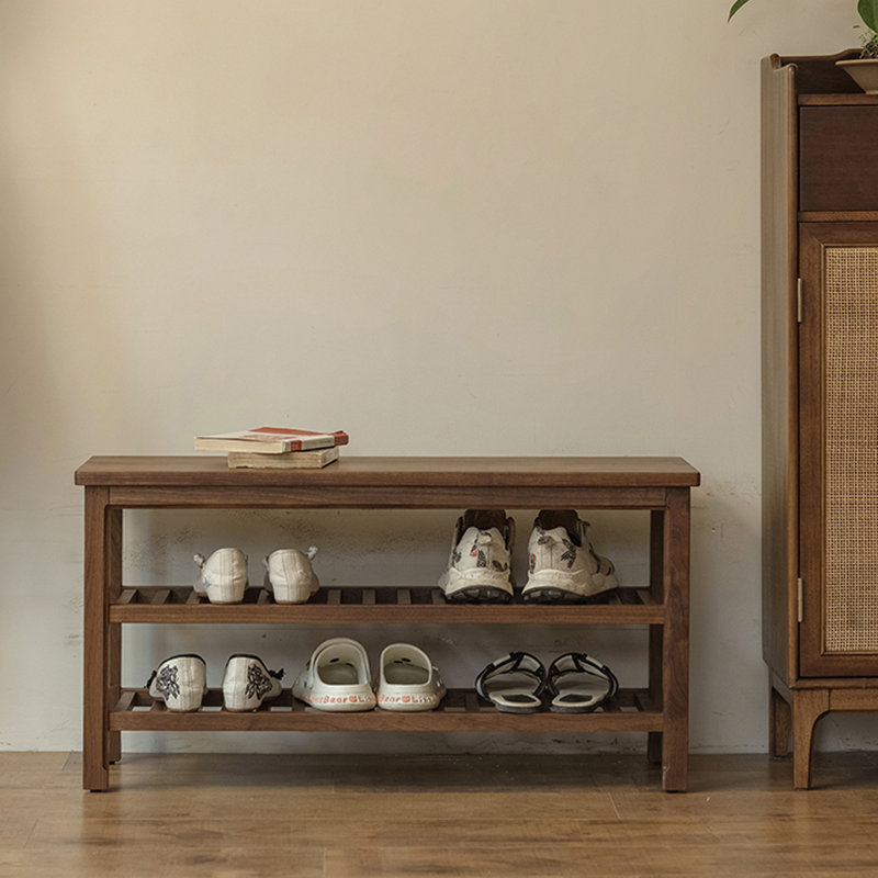8 Pair Solid Wood Shoe Storage Bench