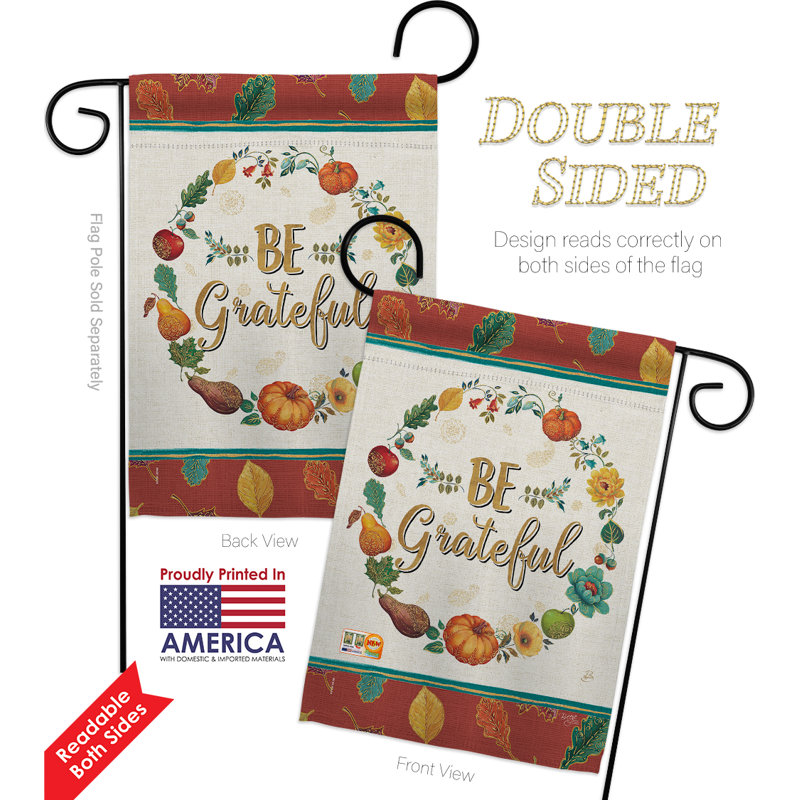 Double Sided 18.5'' H x 13'' W Polyester Thanksgiving Flag Set