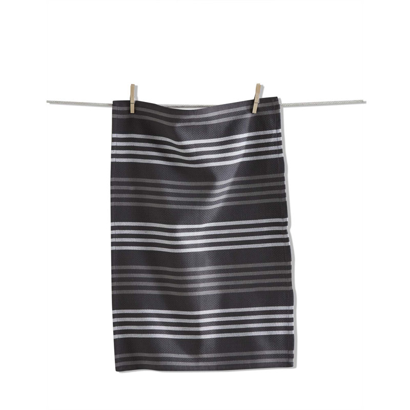 Basket Weave Stripe Dishtowel Gray, Gray