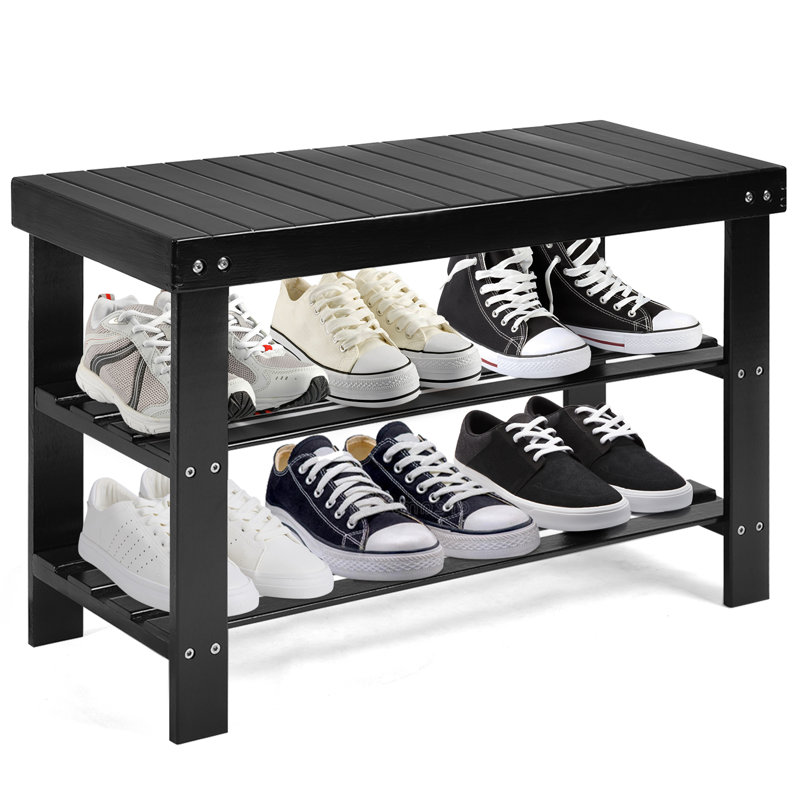6 Pair Shoe Rack, Black