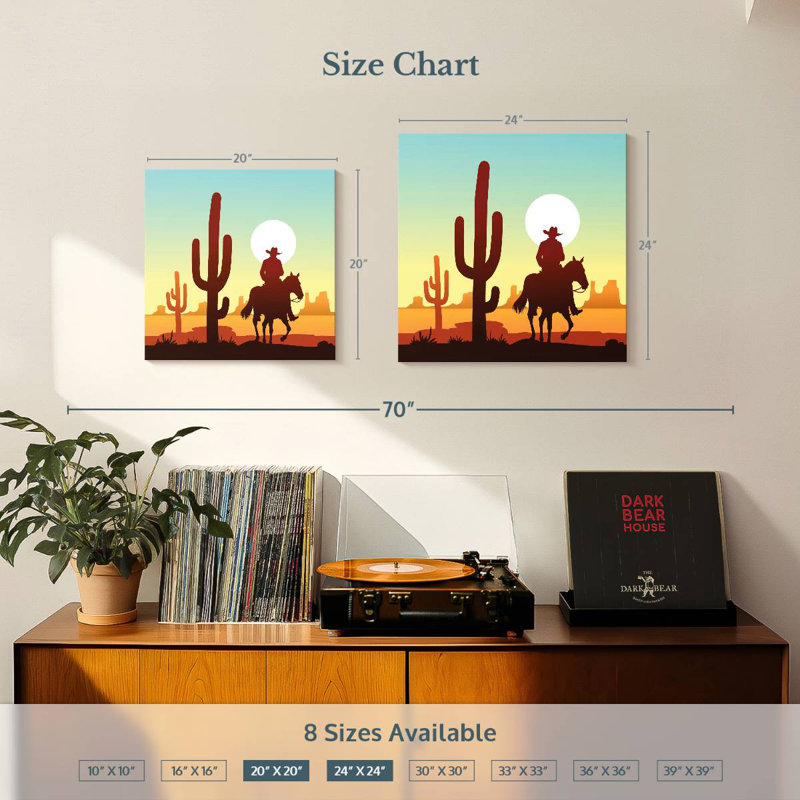 Cowboy du désert Lelar Cactus, H 20 po x l 20 po