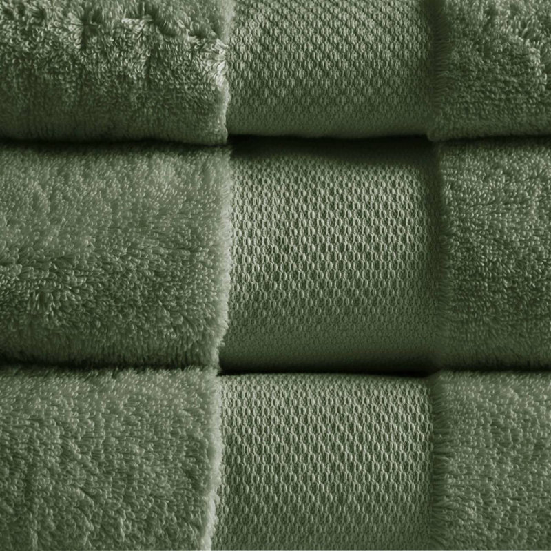 Cotton 6 Piece Bath Towel Set, Green