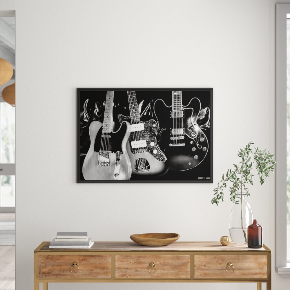 Gerahmtes Wandbild elegante E-Gitarren