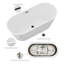 Bonde de trempage autoportante en acrylique ovale 67 po x 31,5 po-116097611