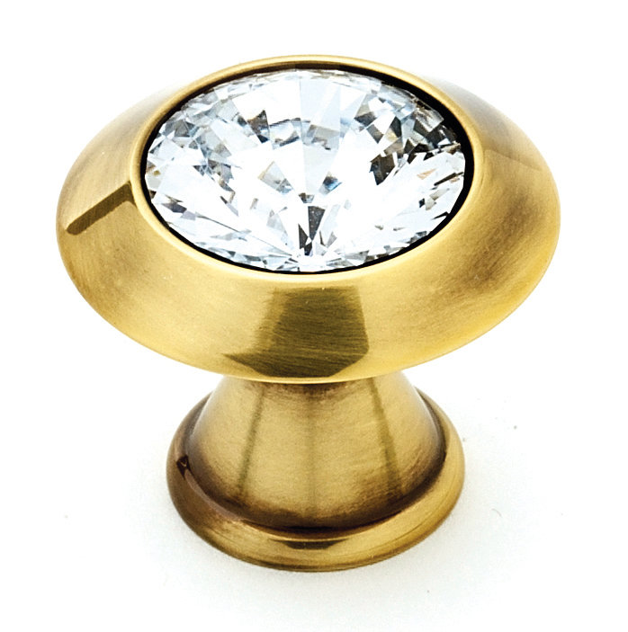 Poignée champignon 1 1/4 po de diamètre, Antique poli