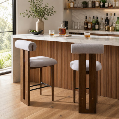 Ensemble de 2 tabourets de bar modernes sans dossier Tara