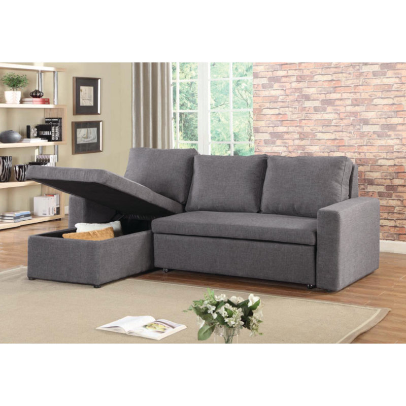 Traverse Upholstered L-Shaped Sectional Reversible, Gray