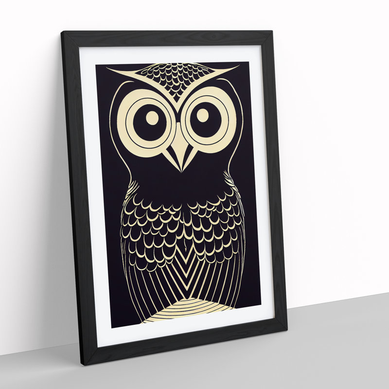 XV1022-579X An Eccentric Owl - Single Picture Frame Print, Black, 64cm H x 46cm W x 2cm D