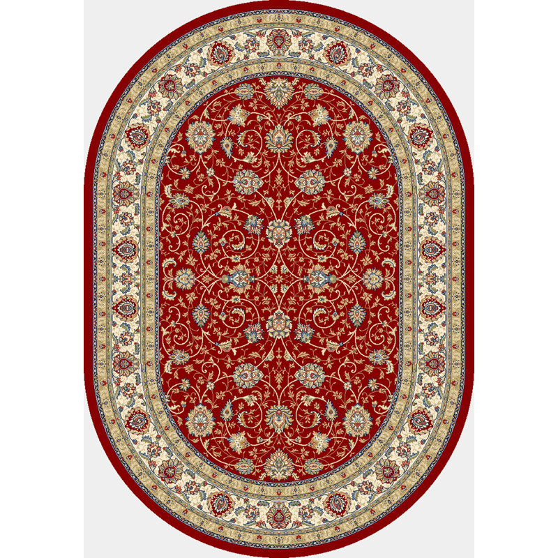Tapis oriental rouge Attell, Ovale 6 pi 7 po x 9 pi 6 po